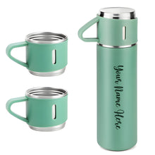 Customized Stainless Steel Vacuum Flask Set with 3 Cups – 500ML | Personalized Name Bottle Gift Combo for Boyfriend, Girlfriend, Employee