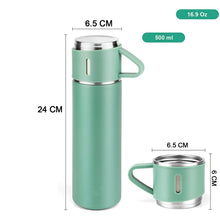 Customized Stainless Steel Vacuum Flask Set with 3 Cups – 500ML | Personalized Name Bottle Gift Combo for Boyfriend, Girlfriend, Employee